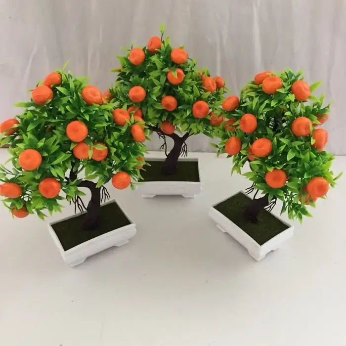 Fruits artificiels multicolores en pot : Grenade