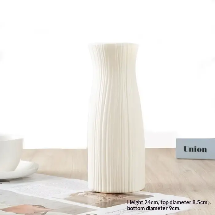 Vase à fleurs séchées en plastique avec pot à fleurs géométrique minimaliste en plastique, décoratio