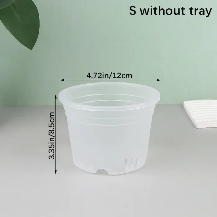 Pot d'orchidée rond Transparent avec/sans plateau