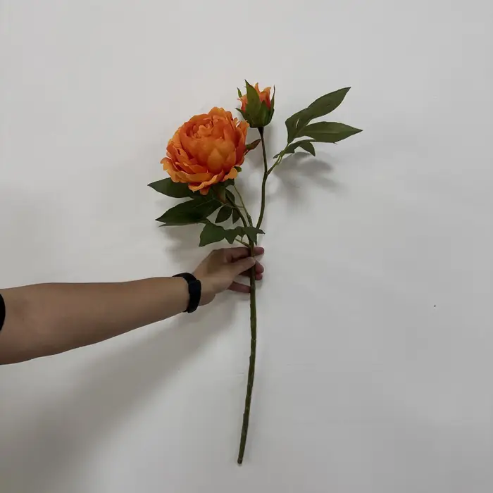 4 pièces de fleurs de pivoine artificielles hydratantes pour la décoration de la maison, du salon, des fêtes, pivoines au toucher réel, bouquet de mariée, décoration de mariage