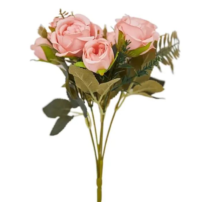 Bouquet de 8 roses vertes artificielles