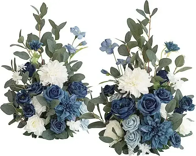 Arrangement floral de décoration extérieure de fleurs artificielles de 2 pièces, centre de Table d'e