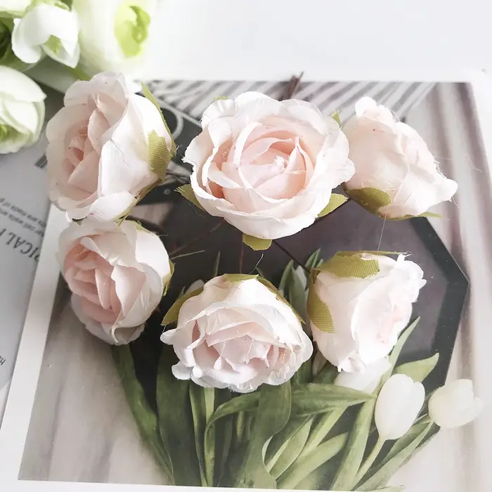 Roses thé rétro en rayonne de style européen