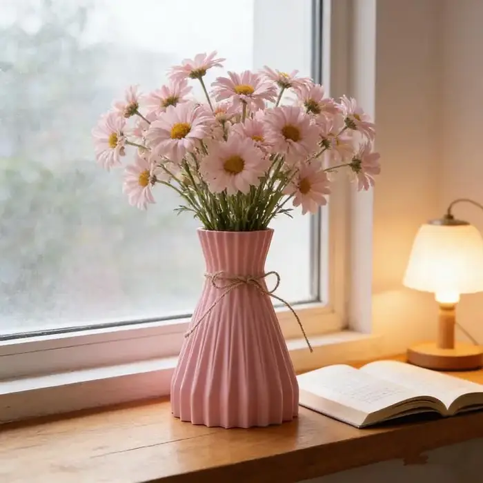 Vase à fleurs plissé en origami