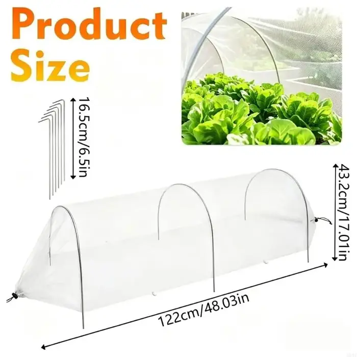 Couverture végétale en Polyester respirant avec cadre extensible pour potagers fleurs B03E