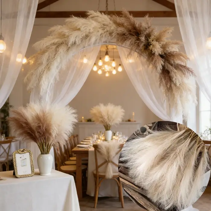 Plante artificielle en plumes de pampa, décoration de mariage, bouquet de fleurs artificielles, bouquet bohème, décorations de mariage