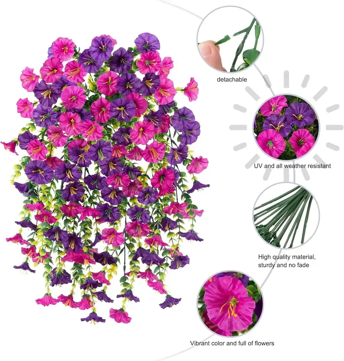 Fleurs artificielles suspendues