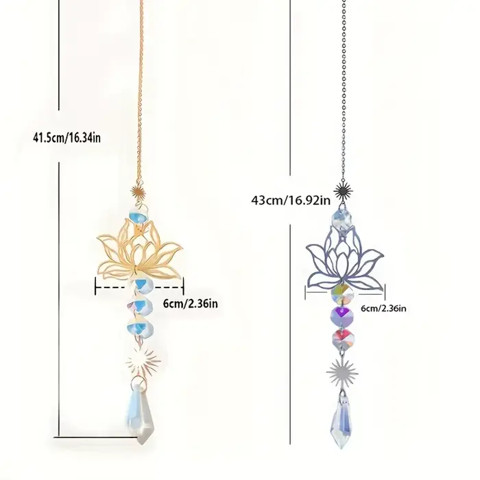 Attrape-soleil en cristal Élen métal Lotusand, breloque, fait à la main, adapté au vent de la maison