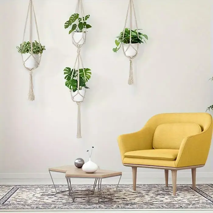 Cintres pour plantes en macramé tissés à la main