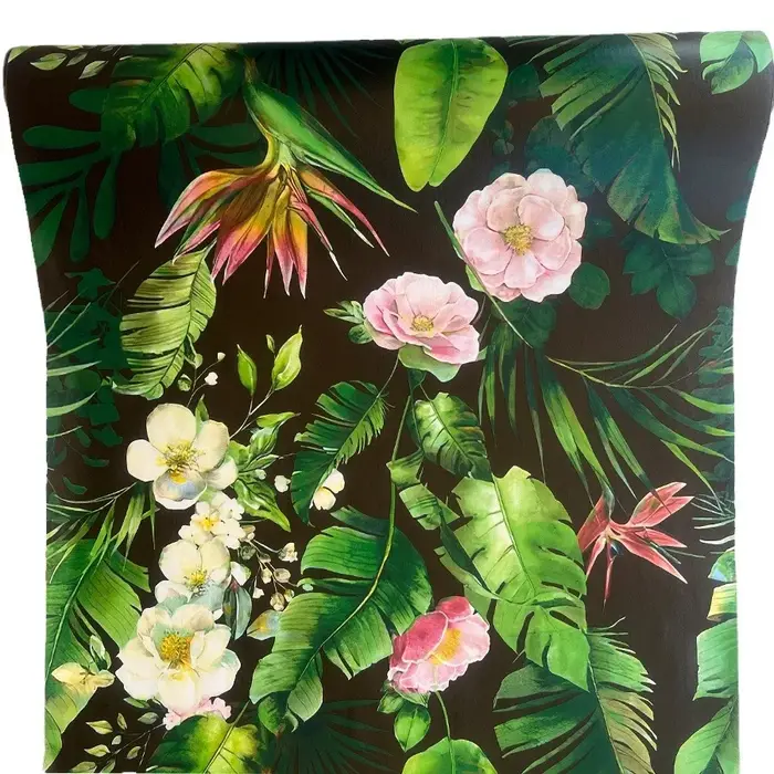 Papier peint auto-adhésif avec plantes vertes et fleurs
