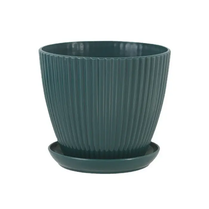 Pots de fleurs ronds en plastique avec plateau, pots à succulentes, pots de fleurs de jardin, pots d