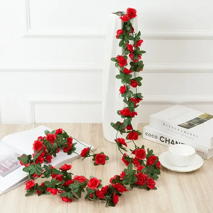 Guirlande de roses artificielles pour scène, extérieur, jardin, fête, mariage, couronne de mariée, a