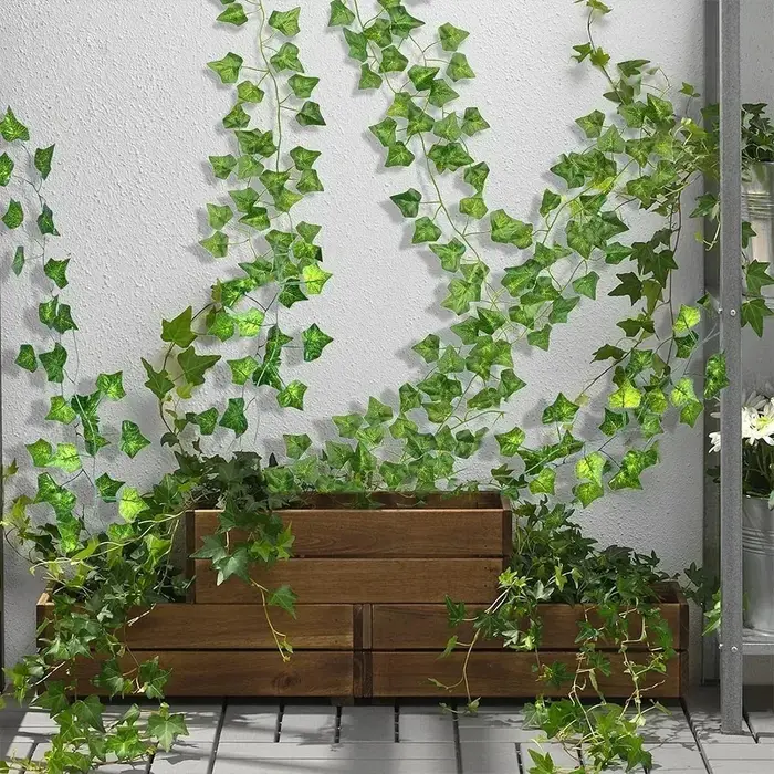 Guirlande de feuilles de lierre artificielles vertes