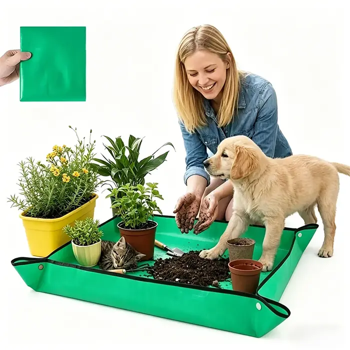 Tapis de rempotage pour contrôler les éclaboussures de terreau