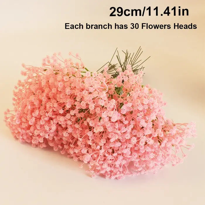 Fleurs de Gypsophile Rose 10/40/60 Bouquets Vibrantes Artificielles Fausses Gypsophiles pour Mariage Fiançailles Douche Nuptiale Décoration de la Maison