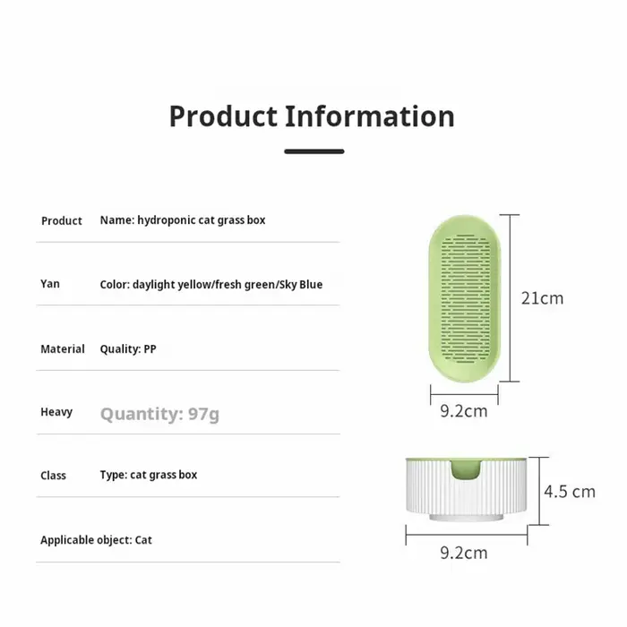 Boîte d'herbe hydroponique pour chat