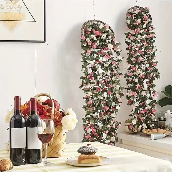 250 CM de fleurs artificielles en rose pour la décoration de mariage