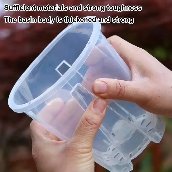 Pot de fleurs transparent pour pépinière avec plateau
