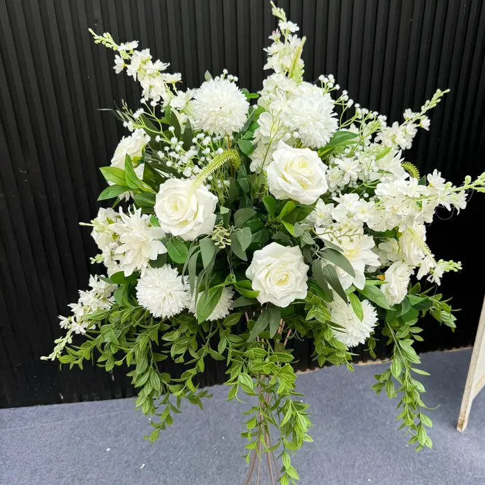 Plantes vertes fleurs artificielles décoration de mariage route plomb fleur boule Table pièce maîtresse événement décor Arrangement Floral