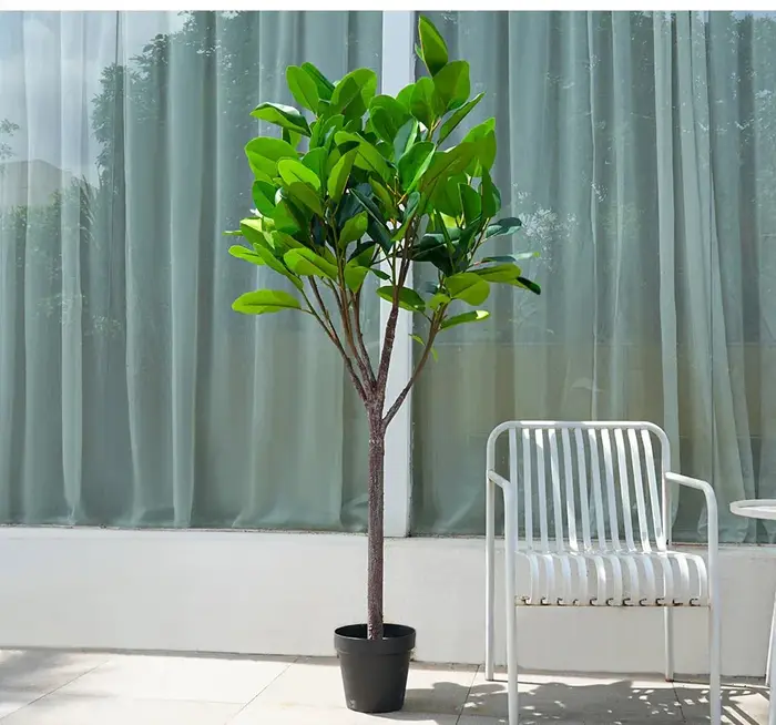 5.9ft Grand Artificiel Real Touch Vert Arbre En Caoutchouc avec Pot Plantes D'intérieur Accueil PRBalcony Décoration H209722-2097