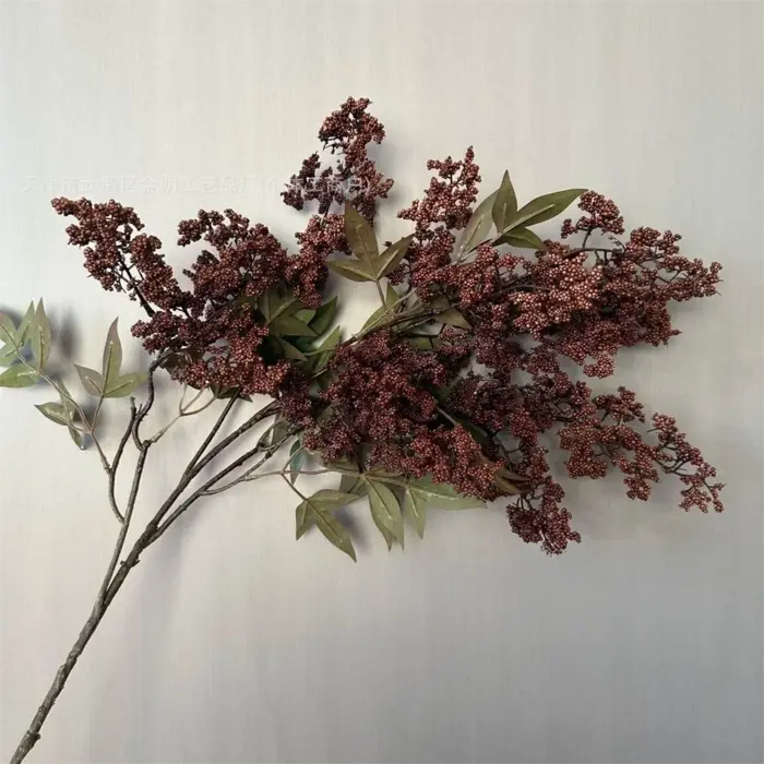 Branche de baies de Nandina artificielle en plastique