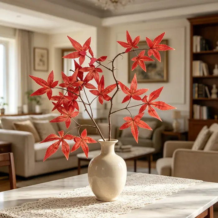 Feuille d'érable artificielle d'automne pour bouquet de mariée