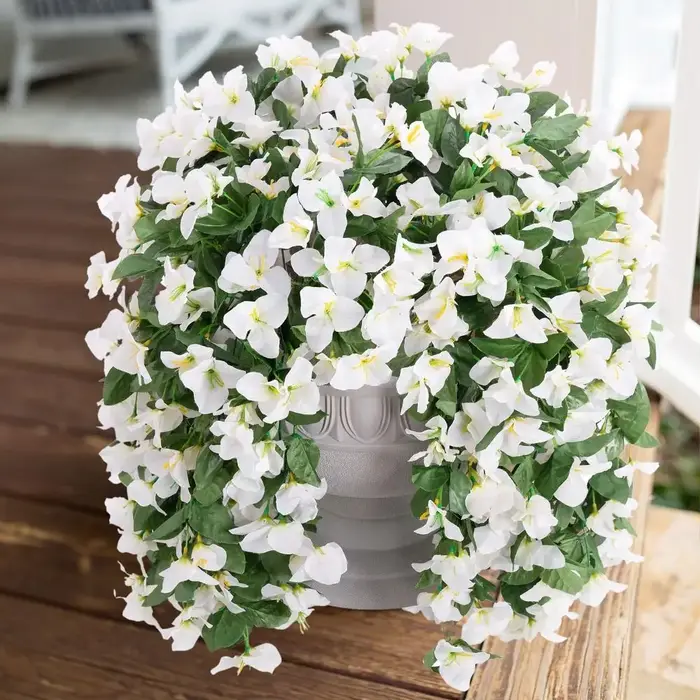 Réaliste Faux Bougainvillea Fausses soie résistant aux UV fleurs artificielles plante décoration d'été longue traînée