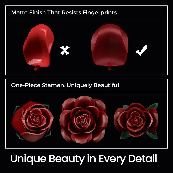 Roses Flowers Bouquet Building Set Botanical Dark Gothic Decor Home Office Blocks Toys for Adults Mom Birthday Gifts