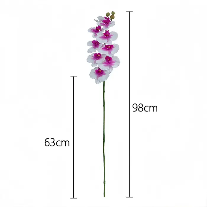 Bouquet de 9 orchidées papillon en latex