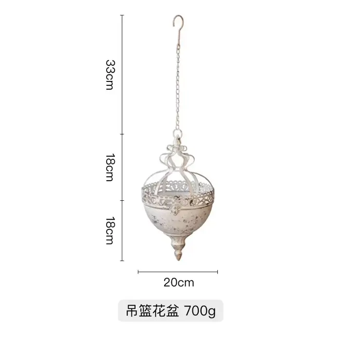 Combiné de jardin extérieur pour confection de paniers de balcon, cache-pot pour fleurs, rond, ferro