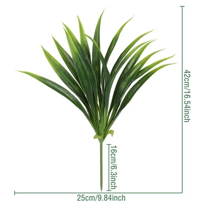 Feuilles d'orchidée artificielles réalistes de 42 cm, feuilles de gladiolus artificielles en plastiq
