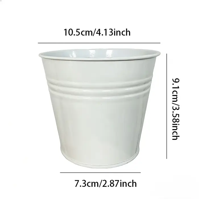 Boîte de 9 pots en métal blanc