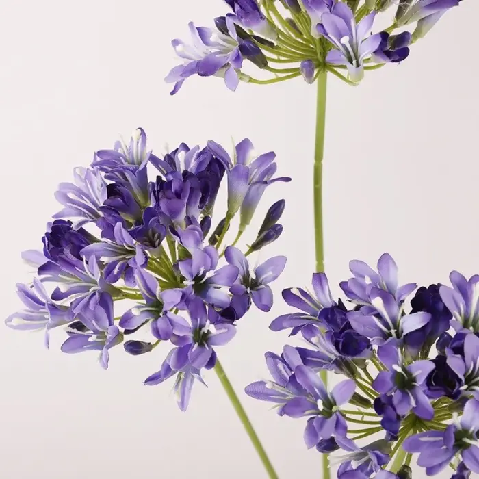 Nouvelle branche de fleurs d'agapanthus artificielles de 75 cm de long