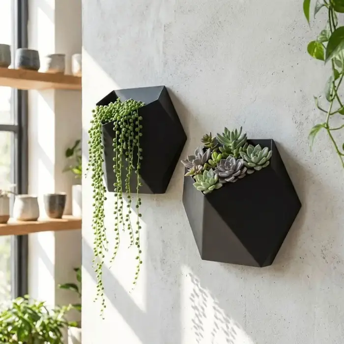 Pot de fleurs hexagonal géométrique imprimé en 3D
