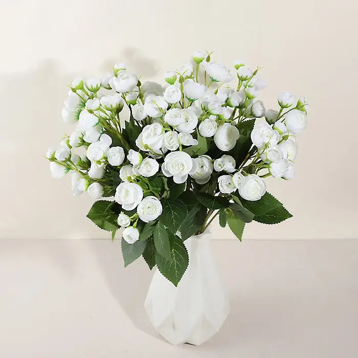 1 pièce, bouquet de 12 têtes de pivoines artificielles pour décoration de centre de table de mariage