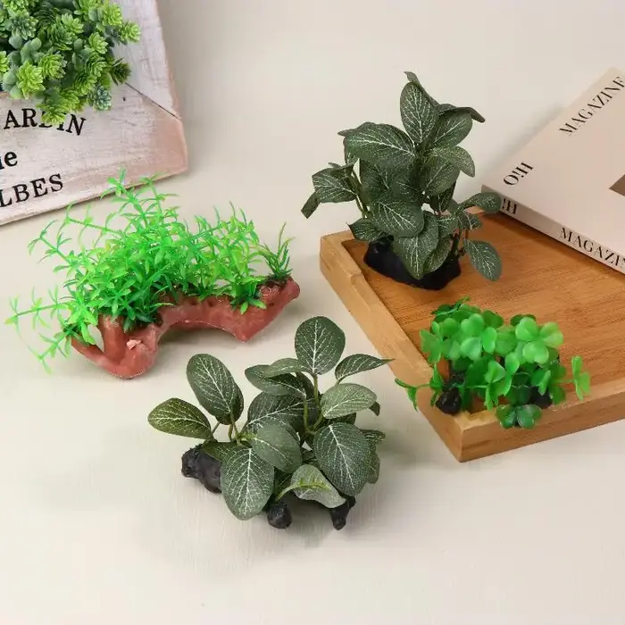 Plante artificielle en bois flotté pour décoration d'aquarium