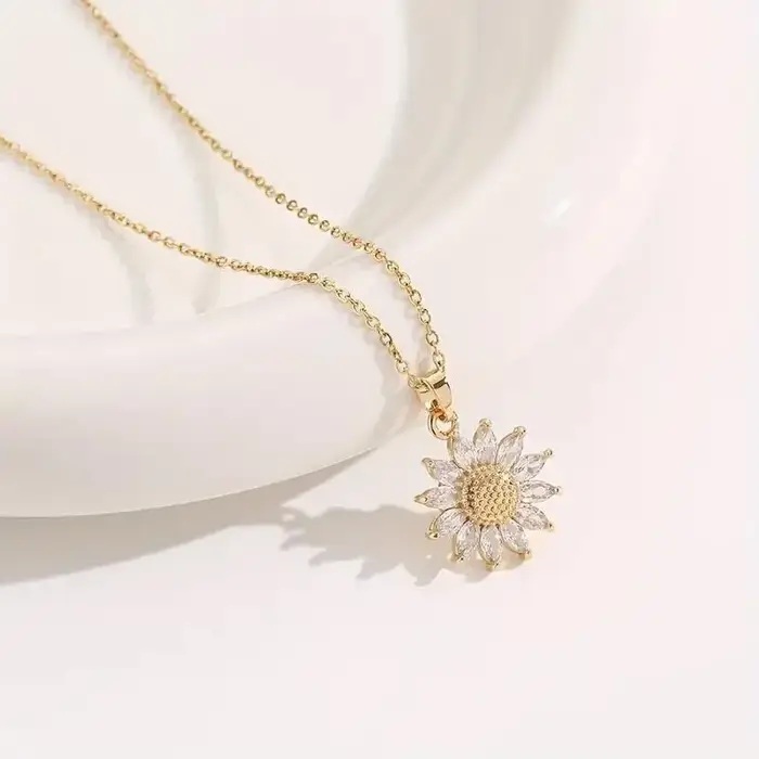 Collier tournesol avec coffret cadeau pour petite amie femme je t'aime parfait pour la fête des mères