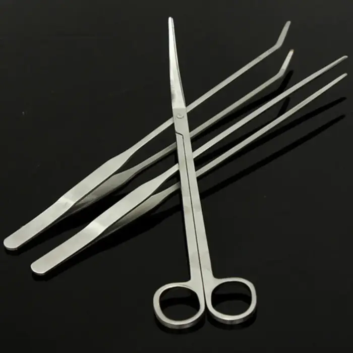 Ensemble d'outils de ciseaux d'aquarium, ciseaux ondulés, pincettes pour plantes, herbes, outils de