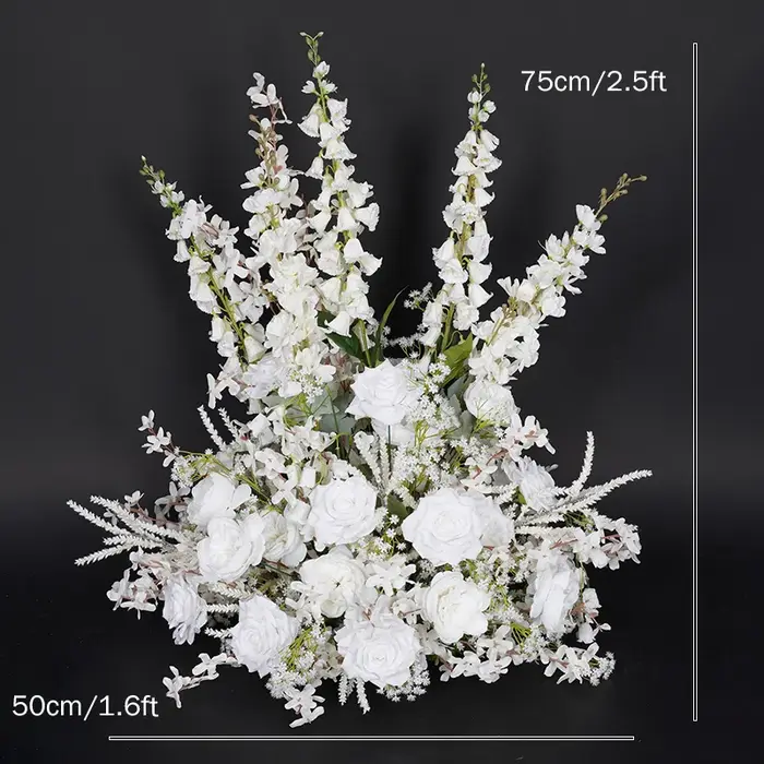 Rangée de fleurs de sol d'allée blanche de luxe, clochette, arrangement Floral en jacinthe, décor de
