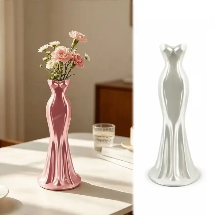 Nouveaux vases à fleurs imprimés en 3D en forme de robe