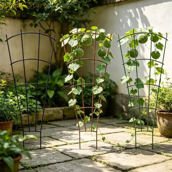 Cadre Support plante en fer durable, petit treillis d'intérieur en métal pour plante grimpante, échelles treillis