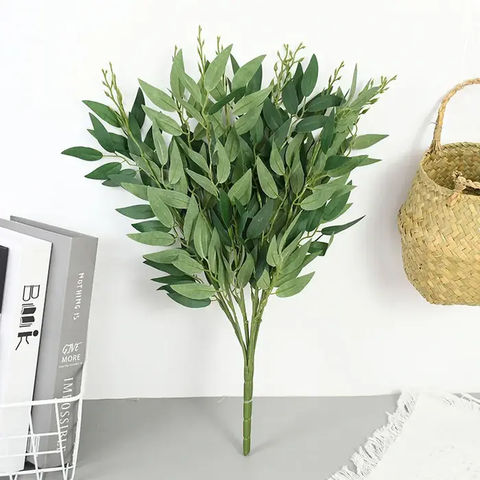 Bouquet de saule artificiel en soie, fausses feuilles vertes pour mariage, maison, jardin, décoratio