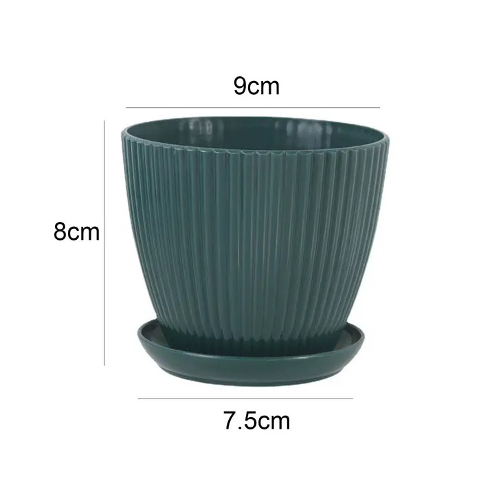 Pot de fleur en plastique Pot de plante succulente avec plateau aneth vert rond Double couche petit 