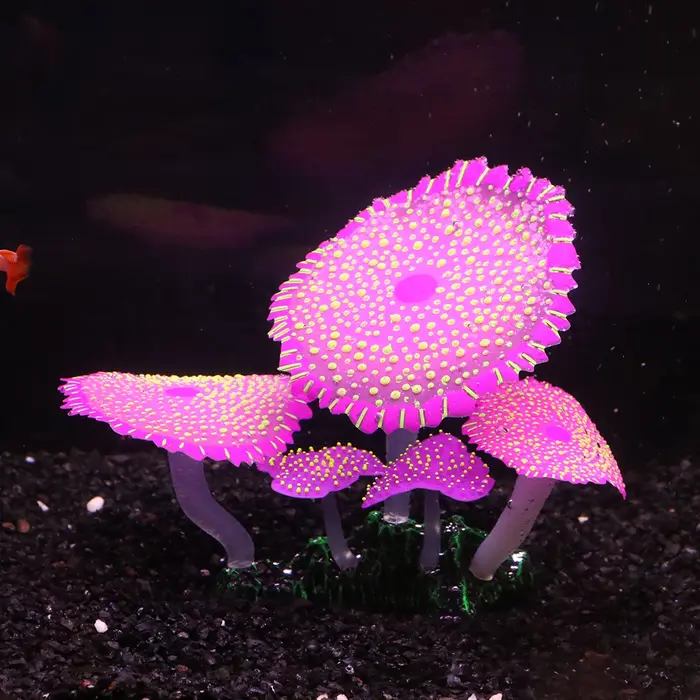Décoration de corail fluorescent en silicone pour aquarium avec plantes lumineuses pour l'aménagement paysager sous-marin