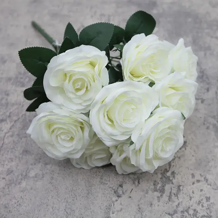 Rose bleue fleur artificielle 10 têtes grand Bouquet fleurs artificielles Roses