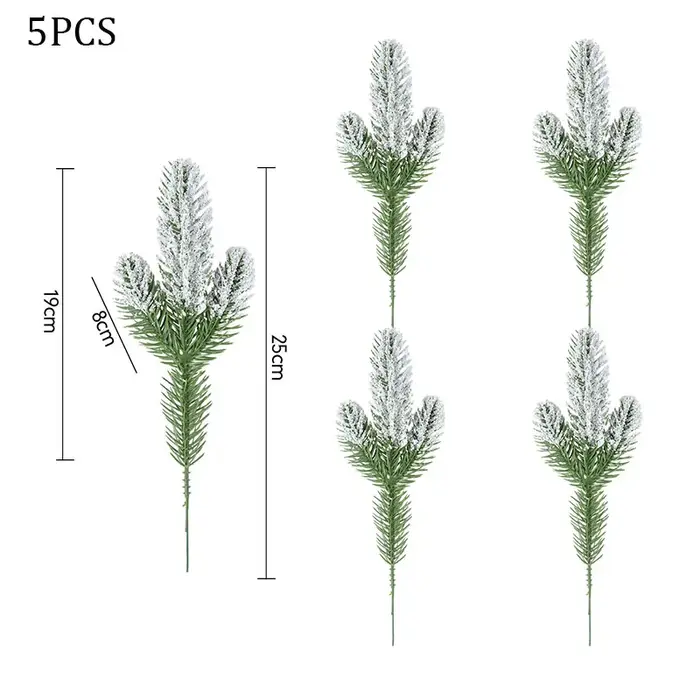 5 pièces baies de noël Branches de pin couronne