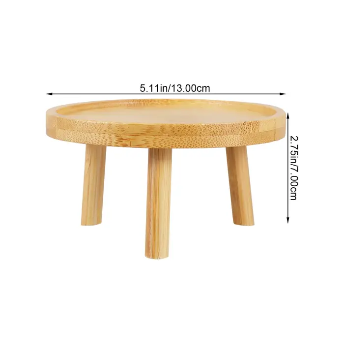 Support décoratif rond en bois massif pour pots de fleurs