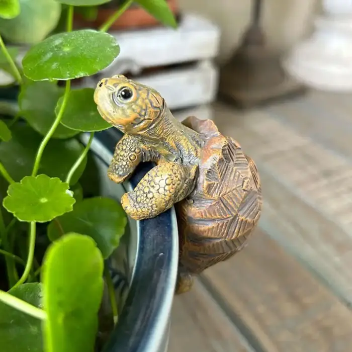 Support de pot de fleurs en forme de tortue