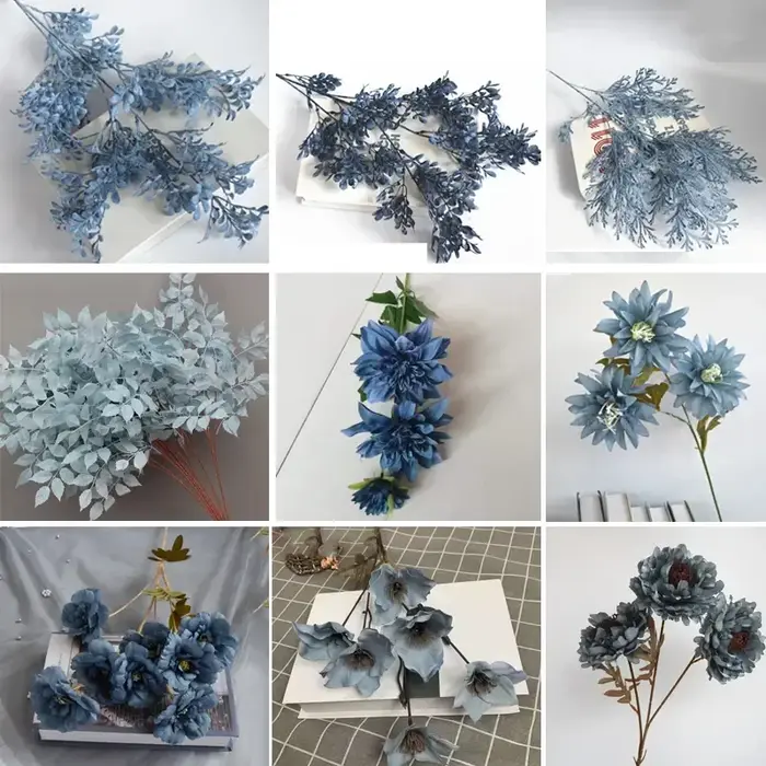 Plantes artificielles de cuir chevelu d'eucalyptus bleu brume