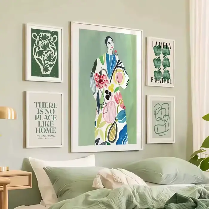 Vase botanique vert La Mela Van Gogh, peinture sur toile abstraite, affiches et images imprimées pour décoration de salon